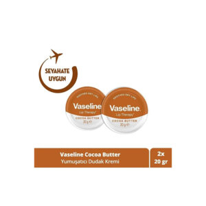 Vaseline Lip Therapy Yumuşatıcı Dudak Kremi Kakao Yağı 20 G X2 Adet