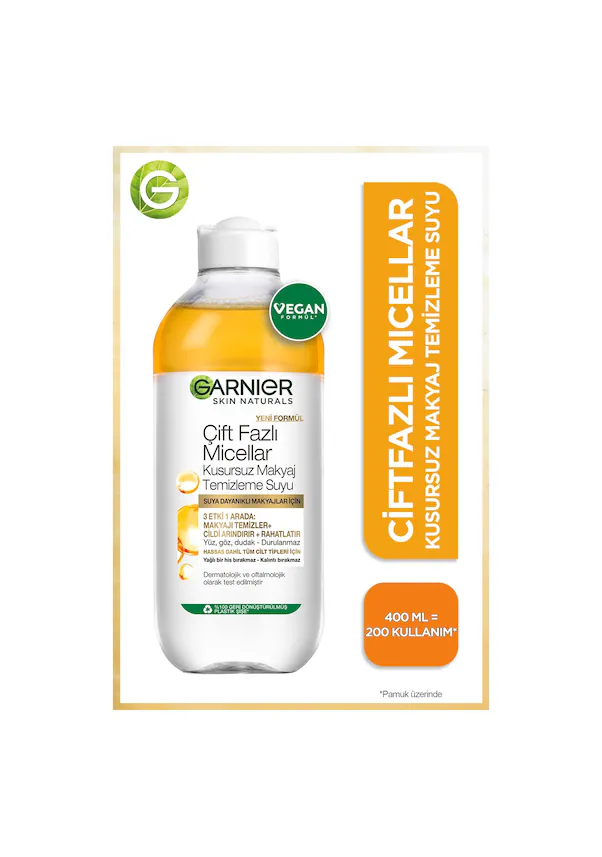 Garnier Çift Fazlı Micellar Kusursuz Makyaj Temizleme Suyu 400 ML