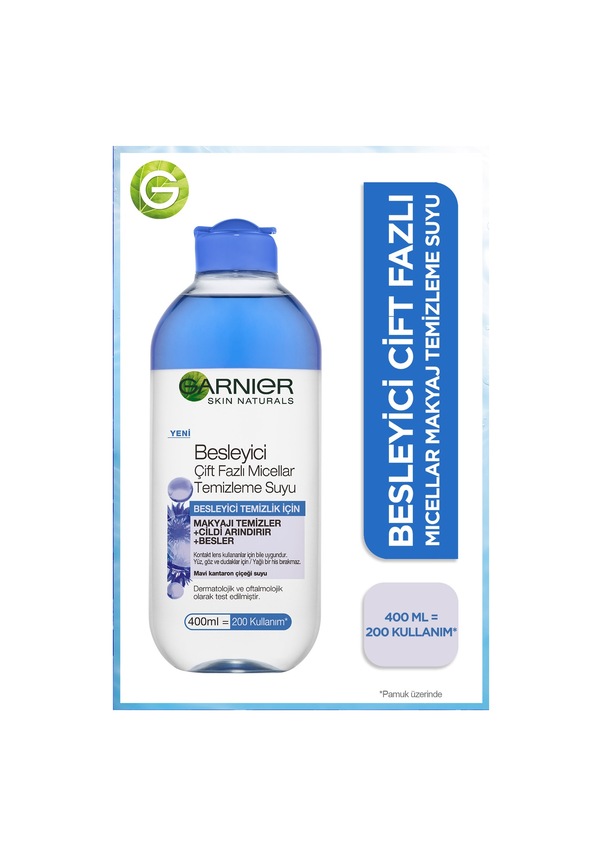 Garnier Besleyici Çift Fazlı Micellar Makyaj Temizleme Suyu 400 ML
