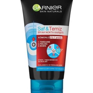 Garnier Saf&Temiz Siyah Nokta Karşıtı Kömürlü 3'ü 1 Arada 150 ml
