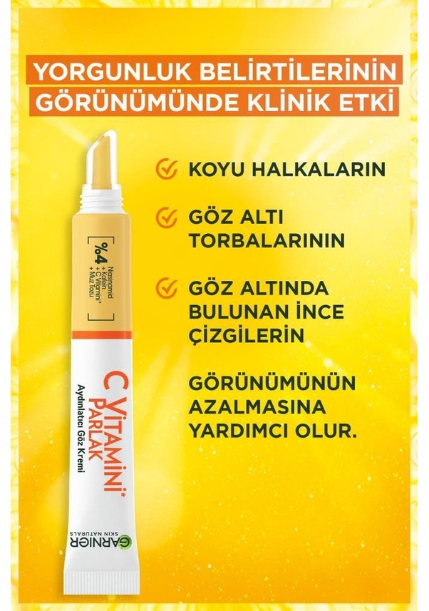Garnier C Vitamini Aydınlatıcı Göz Kremi (Niasinamid + Kafein)
