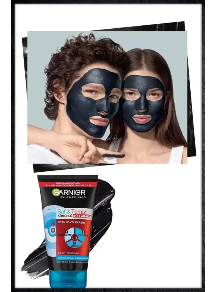 Garnier Saf&Temiz Siyah Nokta Karşıtı Kömürlü 3'ü 1 Arada 150 ml