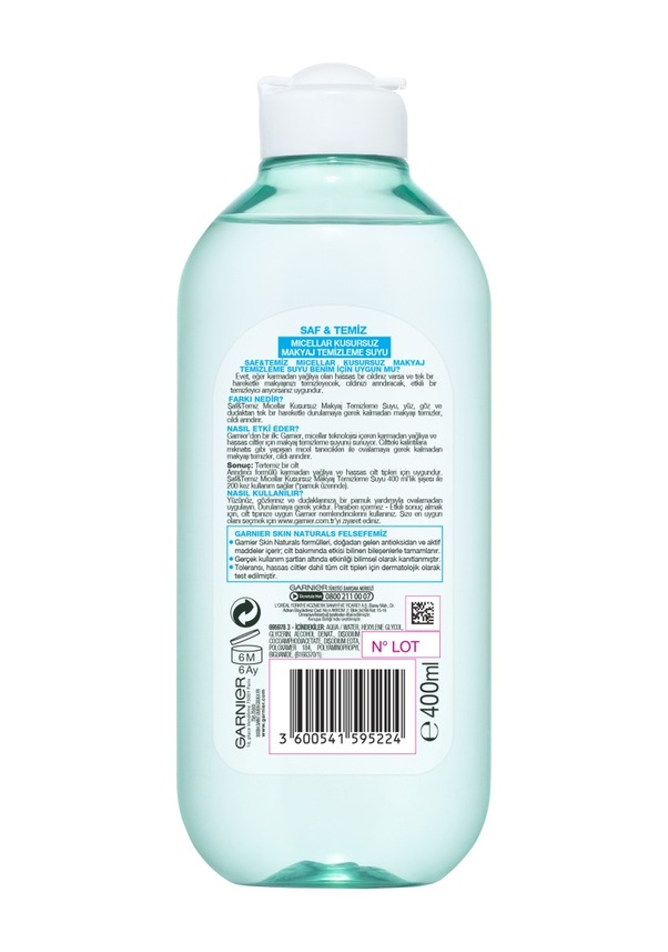 Garnier Saf & Temiz Micellar Kusursuz Makyaj Temizleme Suyu 400 ML