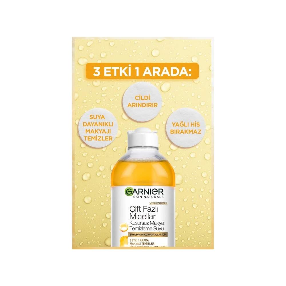 Garnier Çift Fazlı Micellar Kusursuz Makyaj Temizleme Suyu 400 ML