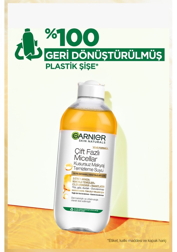 Garnier Çift Fazlı Micellar Kusursuz Makyaj Temizleme Suyu 400 ML