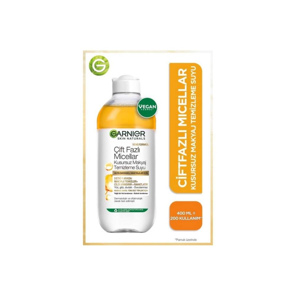 Garnier Çift Fazlı Micellar Kusursuz Makyaj Temizleme Suyu 400 ML
