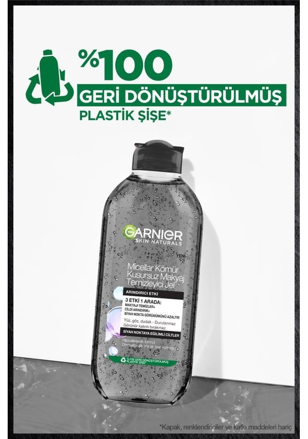 Garnier Micellar Kömür Kusursuz Makyaj Temizleyici Jel 400 ML