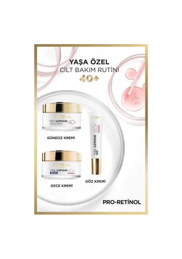 L'Oreal Paris Loreal Paris Yaş Uzmanı Kırışıklık Karşıtı Gece Kremi 40+ Pro-Retinol 50 ml