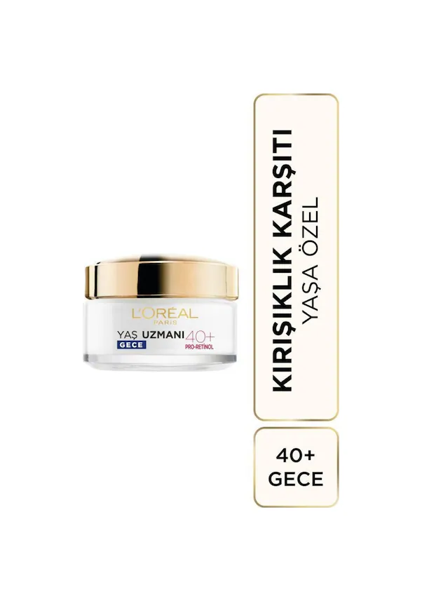L'Oreal Paris Loreal Paris Yaş Uzmanı Kırışıklık Karşıtı Gece Kremi 40+ Pro-Retinol 50 ml