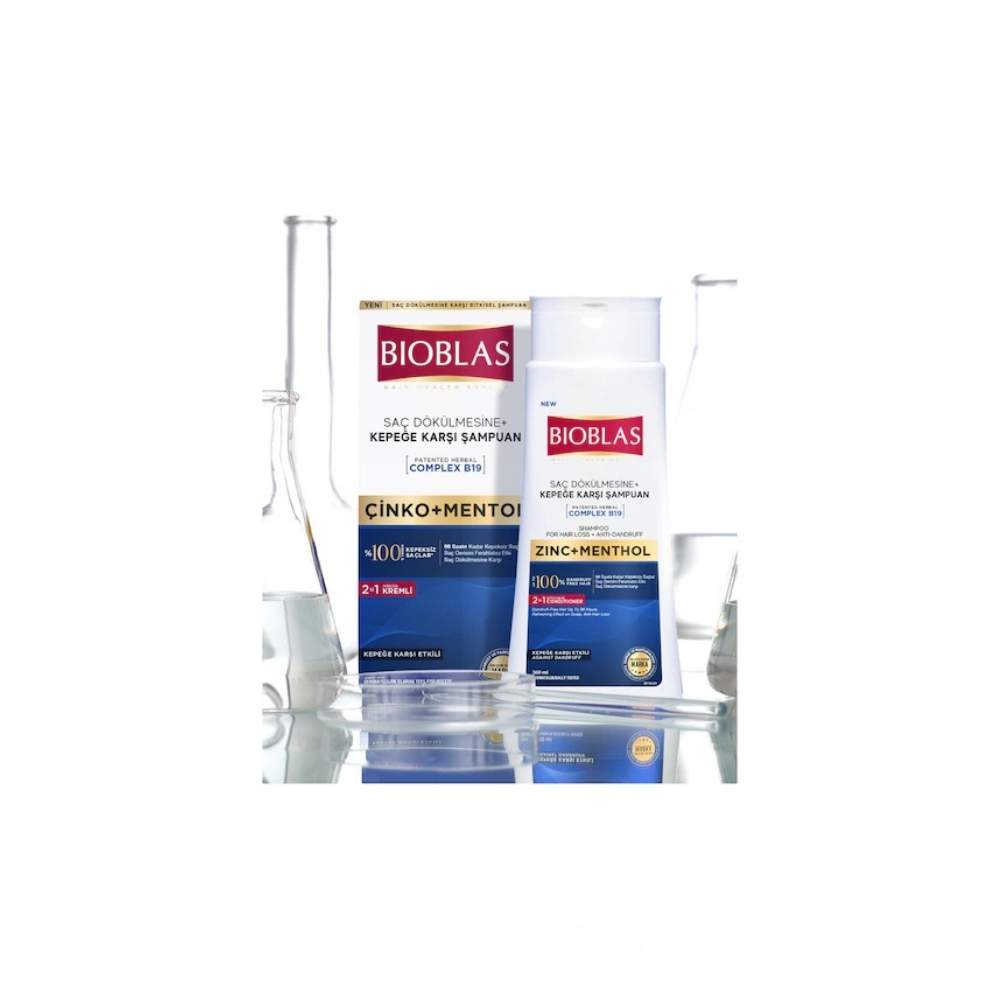 Bioblas Saç Dökülmesi + Kepek Karşıtı Şampuan – Çinko, Mentol, Kremli 360 ML