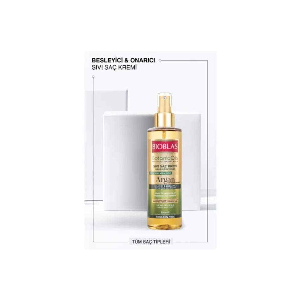 Bioblas Botanic Oils Argan Yağlı Sıvı Saç Kremi 200 Ml Onarıcı Argan Sıvı Saç Bakım Kremi