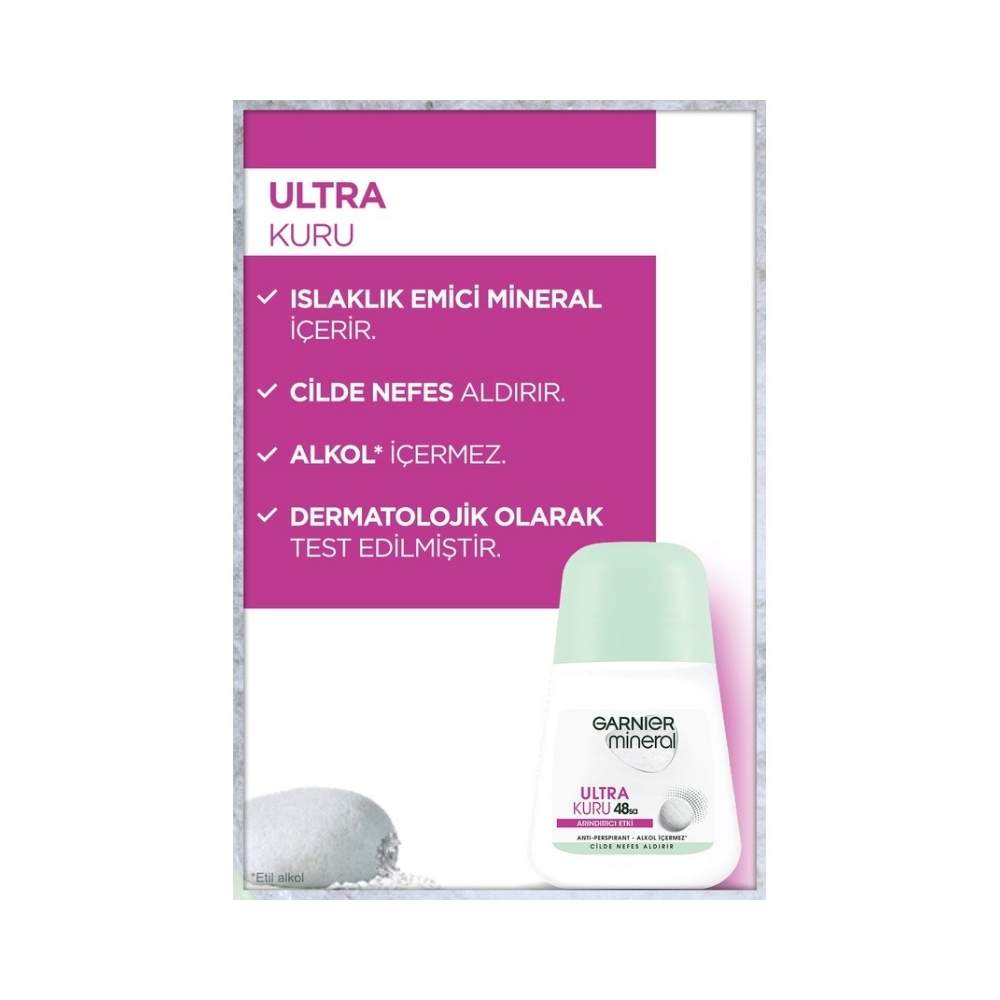 Garnier Mineral Ultra Kuru Antiperspirant Kadın Roll-On 50 ML