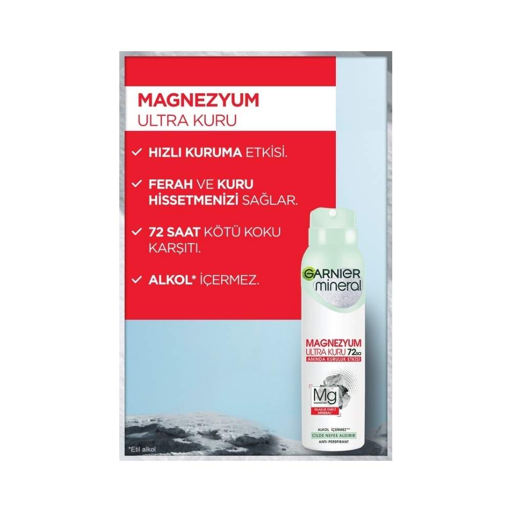 Garnier Mineral Magnezyum Ultra Kuru Kadın Deodorant 150 ML