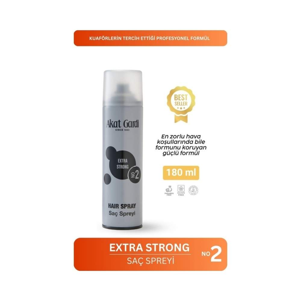 Akat Gardi Saç Spreyi Extra Strong No:2 Gri 180 Ml