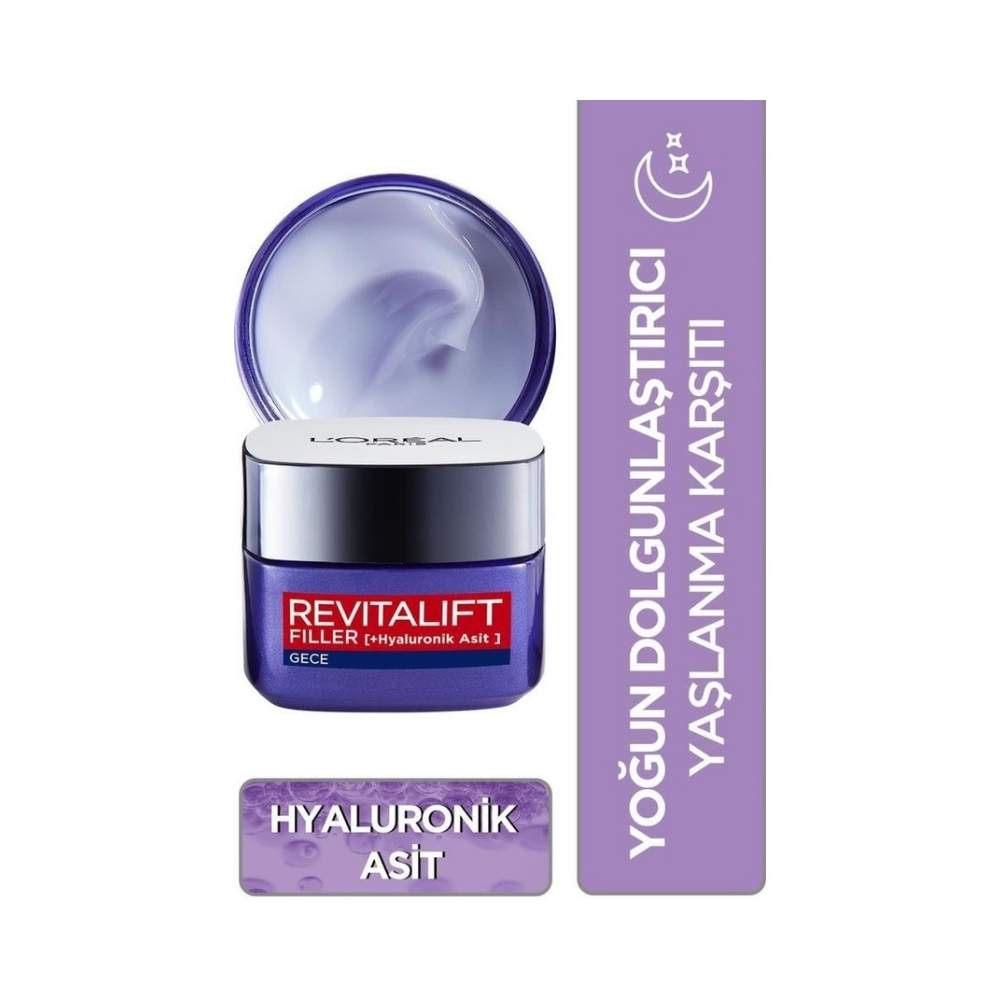 L'Oreal Paris Revitalift Filler Dolgunlaştırıcı Gece Kremi 50 ML