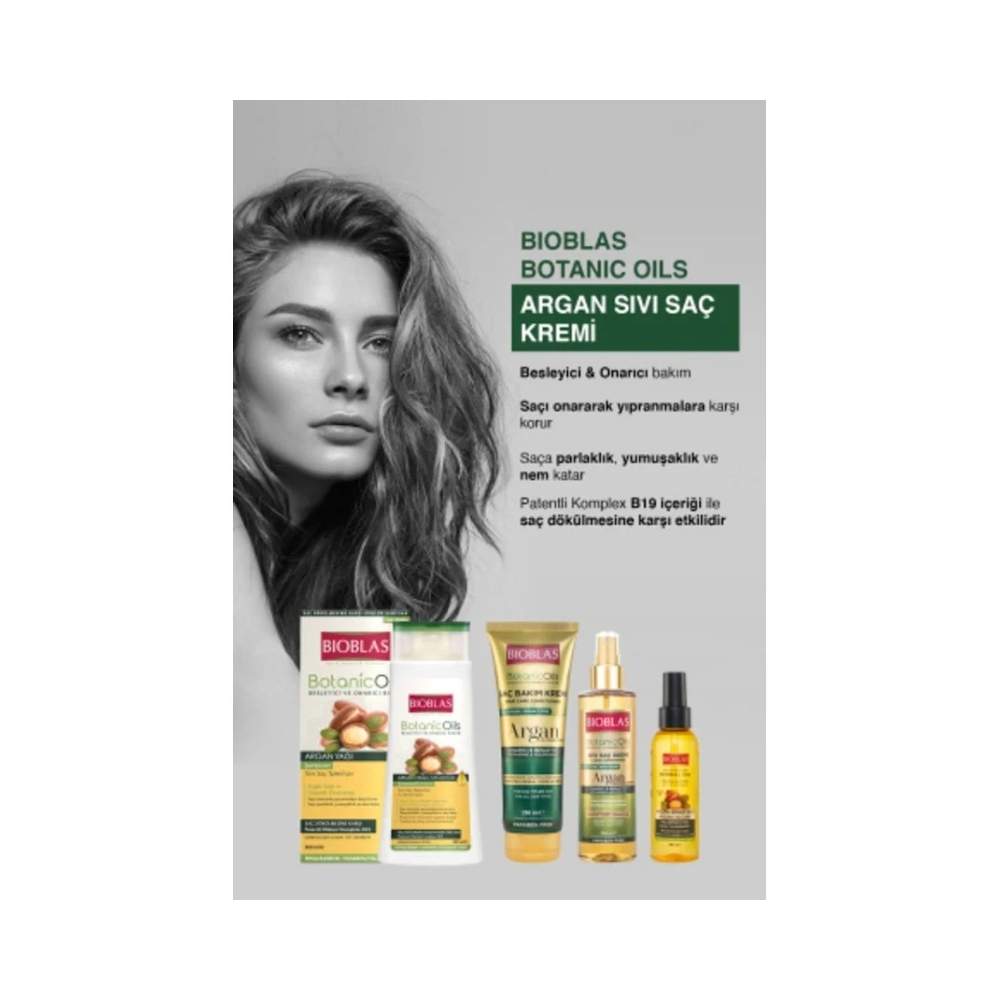 Bioblas Botanic Oils Argan Yağlı Sıvı Saç Kremi 200 Ml Onarıcı Argan Sıvı Saç Bakım Kremi