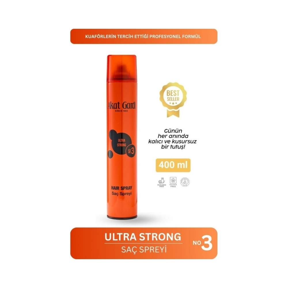 Akat Gardi Saç Spreyi Ultra Strong No:3 Turuncu 400 Ml