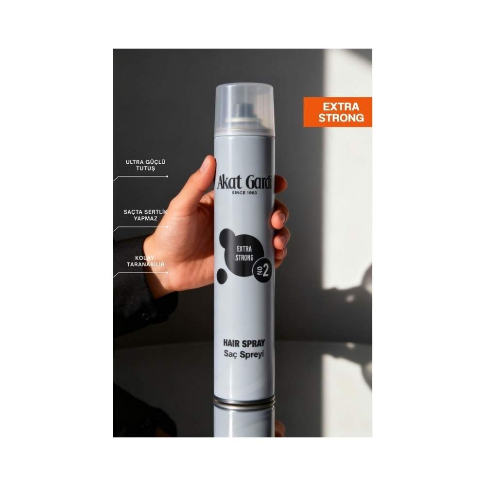 Akat Gardi Saç Spreyi Extra Strong No:2 Gri 400 Ml
