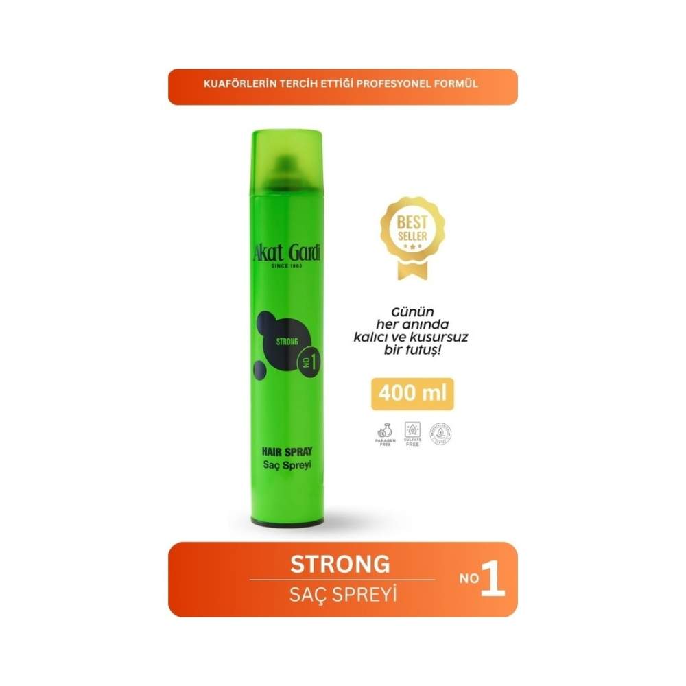Akat Gardi Saç Spreyi Strong No:1 Yeşil 400 Ml