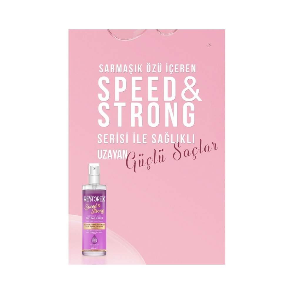 Restorex Speed Strong Işıltılı Bakım Sıvı Saç Kremi 200 Ml - Sarmaşık Özlü, Uzama, Dökülme Karşıtı