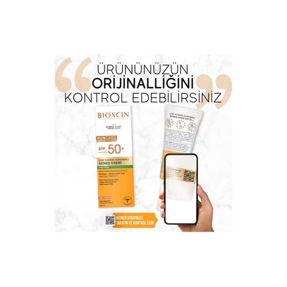 Bioxcin Sun Care Spf 50 Çok Yüksek Korumalı Güneş Kremi 50 ml Karma Yağlı Cilt - Kolajen Hyaluronik Asit