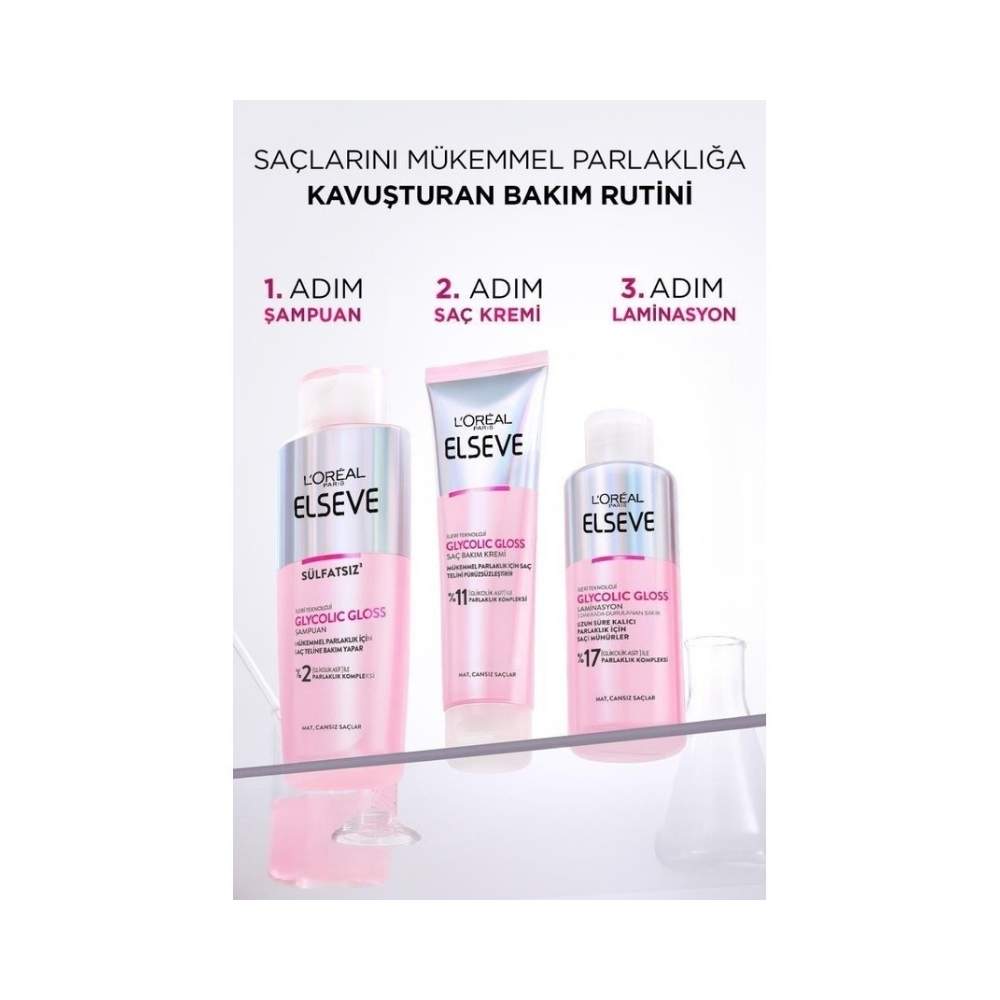 Elseve Glycolic Gloss Laminasyon Saç Bakımı 200 ML
