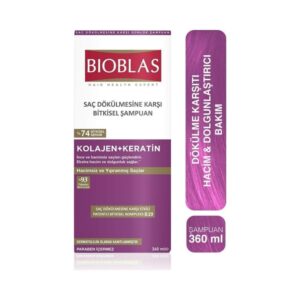Bioblas Keratin & Kolajen Onarıcı Dolgunlaştırıcı Saç Bakım Şampuanı 360 Ml İnce ve Yıpranmış Saçlar