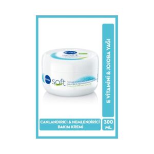 Nivea Soft Soft Jojoba Yağı Hızlı Emilir Yağlı His Bırakmaz El Yüz Vücut Nemlendirici Bakım Kremi 300 ML