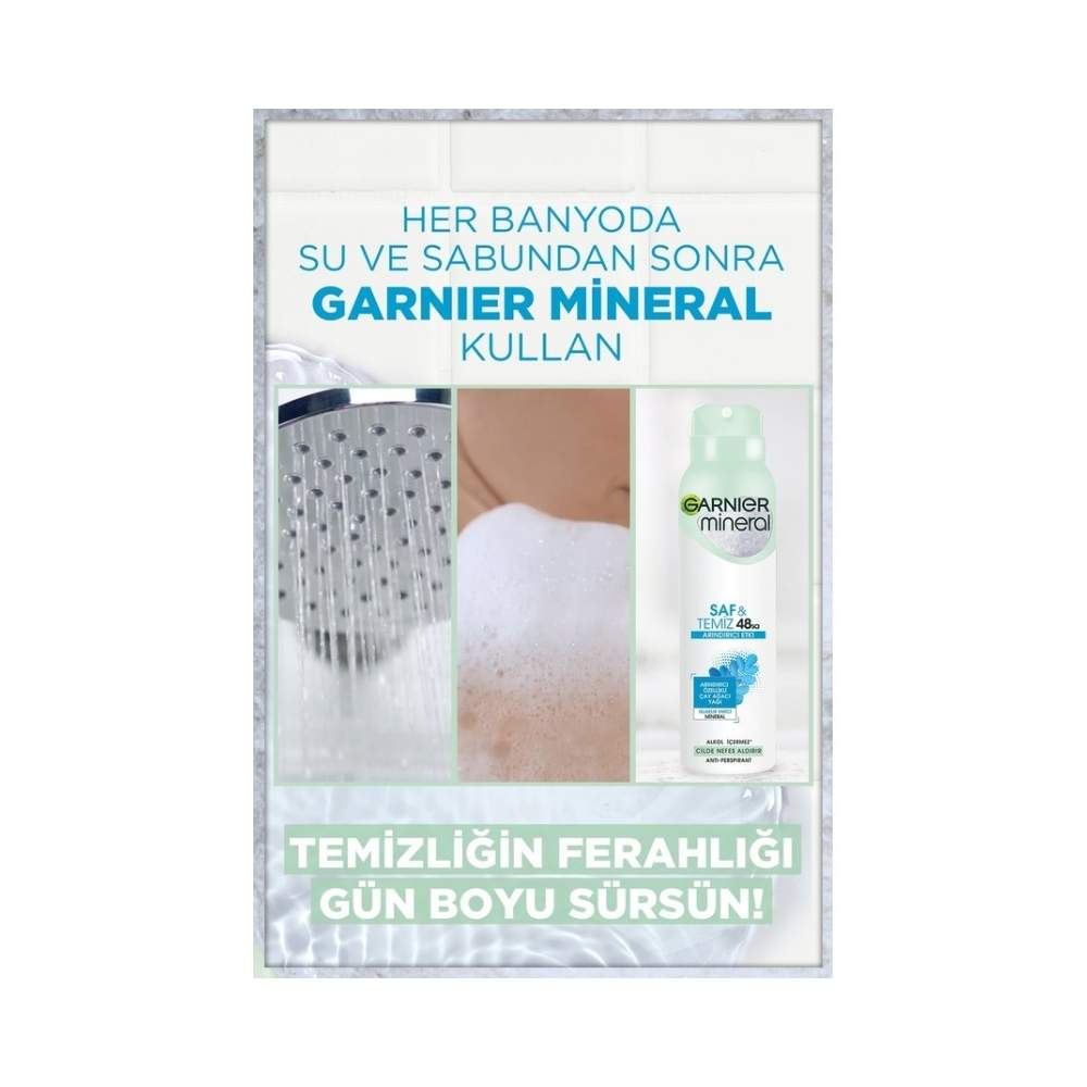 Garnier Mineral Saf&Temiz Antiperspirant Kadın Deodorant 150 ML