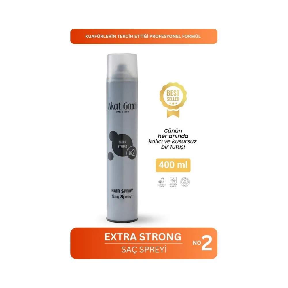 Akat Gardi Saç Spreyi Extra Strong No:2 Gri 400 Ml