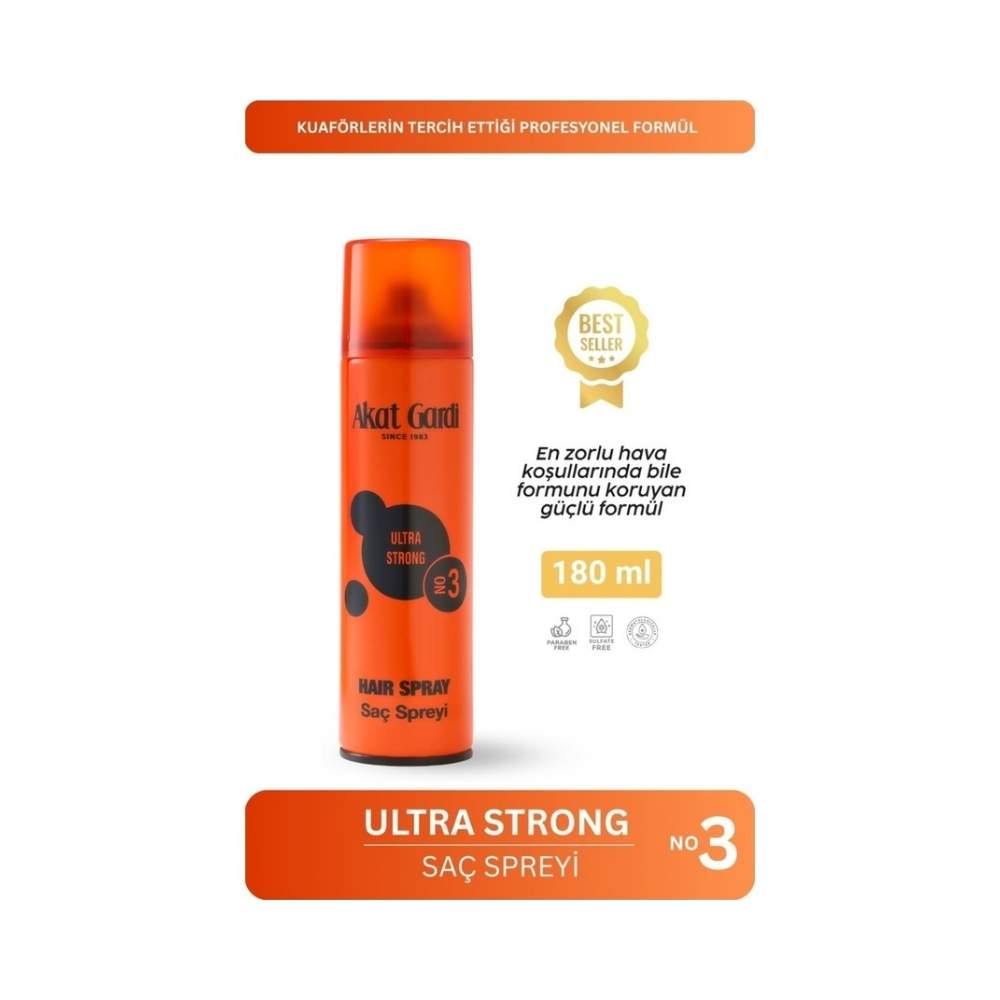 Akat Gardi Saç Spreyi Ultra Strong No:3 Turuncu 180 Ml