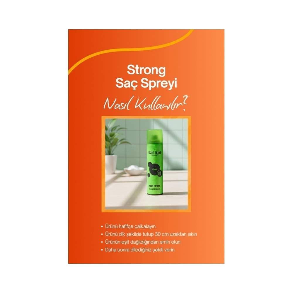 Akat Gardi Saç Spreyi Strong No:1 Yeşil 180 Ml