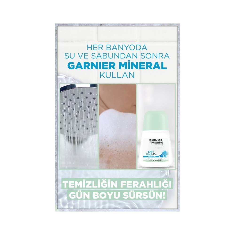 Garnier Mineral Saf&Temiz Antiperspirant Kadın Roll-On 50 ML