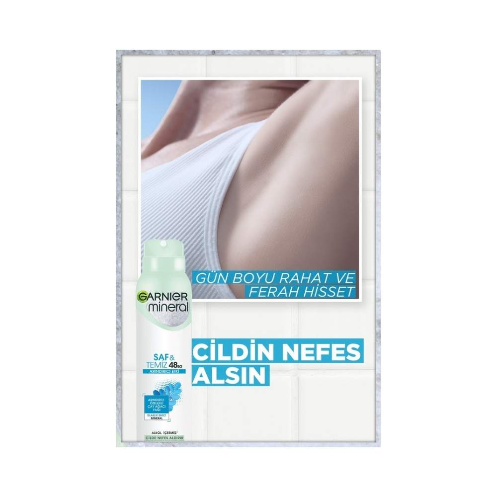 Garnier Mineral Saf&Temiz Antiperspirant Kadın Deodorant 150 ML