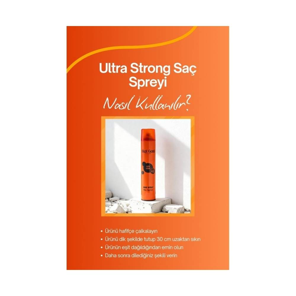 Akat Gardi Saç Spreyi Ultra Strong No:3 Turuncu 400 Ml