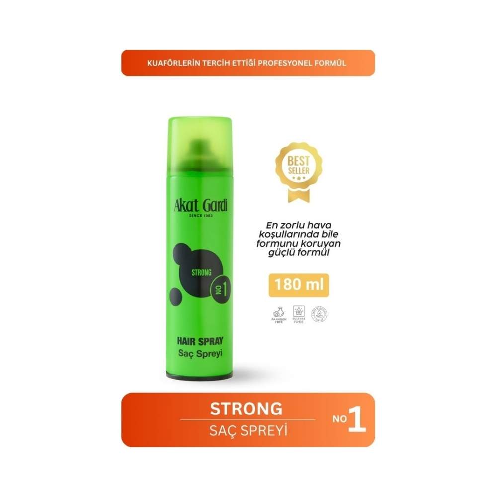 Akat Gardi Saç Spreyi Strong No:1 Yeşil 180 Ml