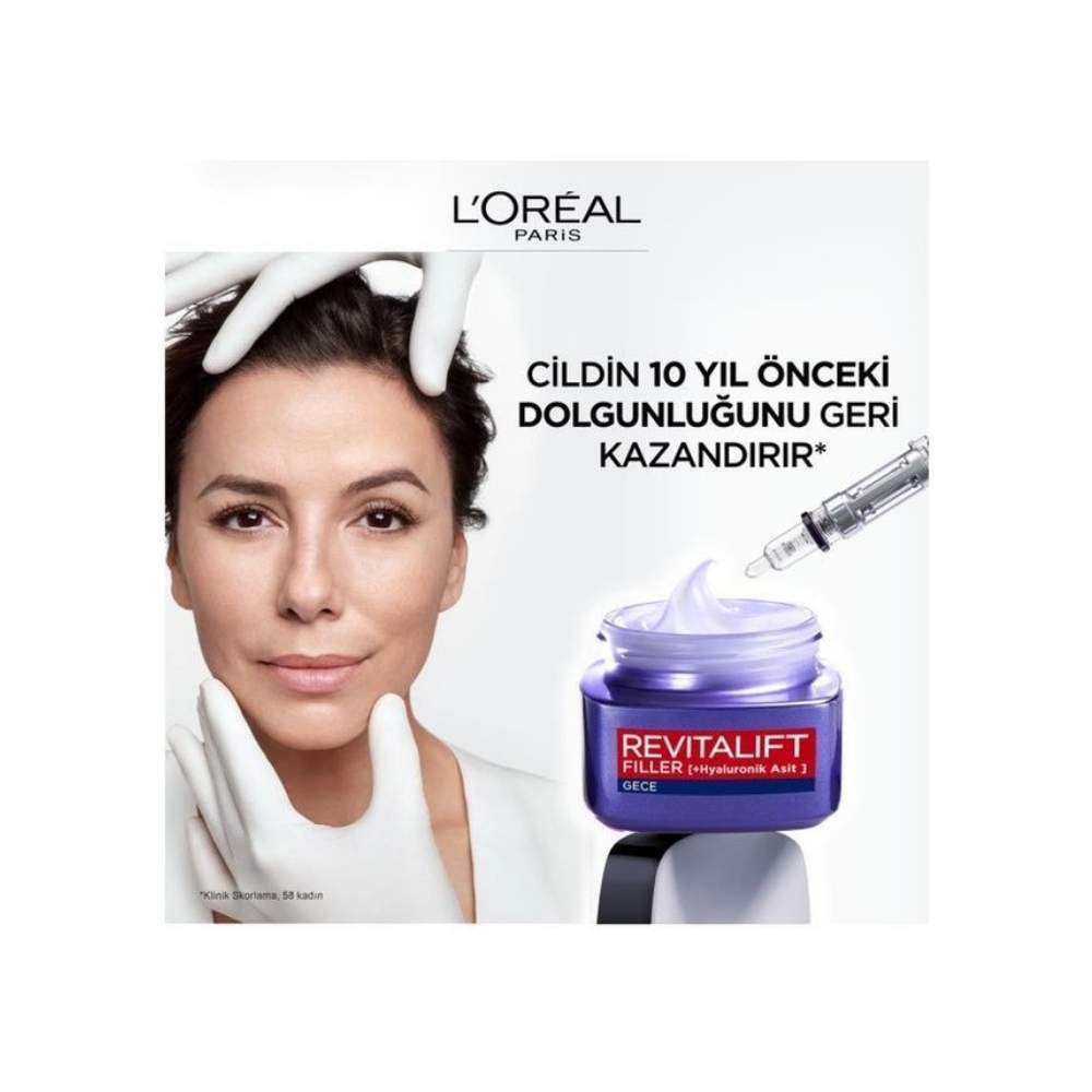 L'Oreal Paris Revitalift Filler Dolgunlaştırıcı Gece Kremi 50 ML