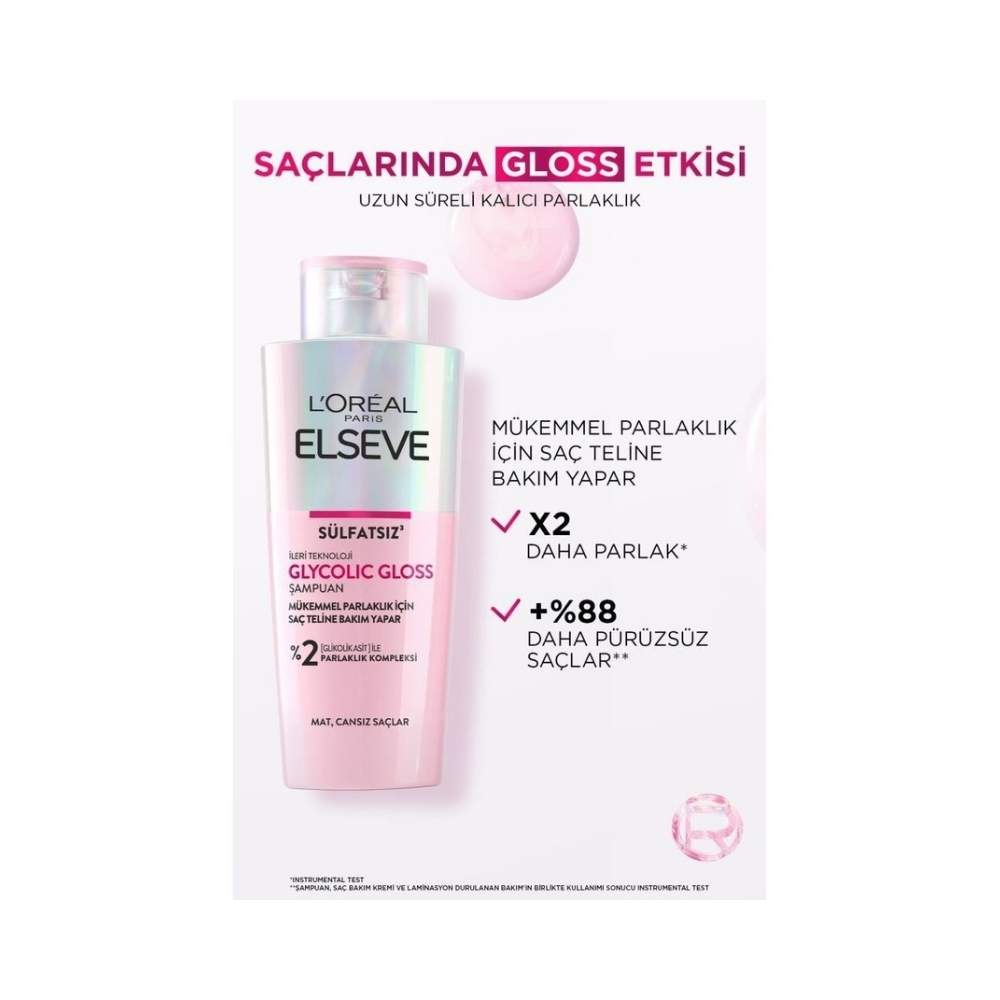 Elseve Glycolic Gloss Şampuan 200 ML