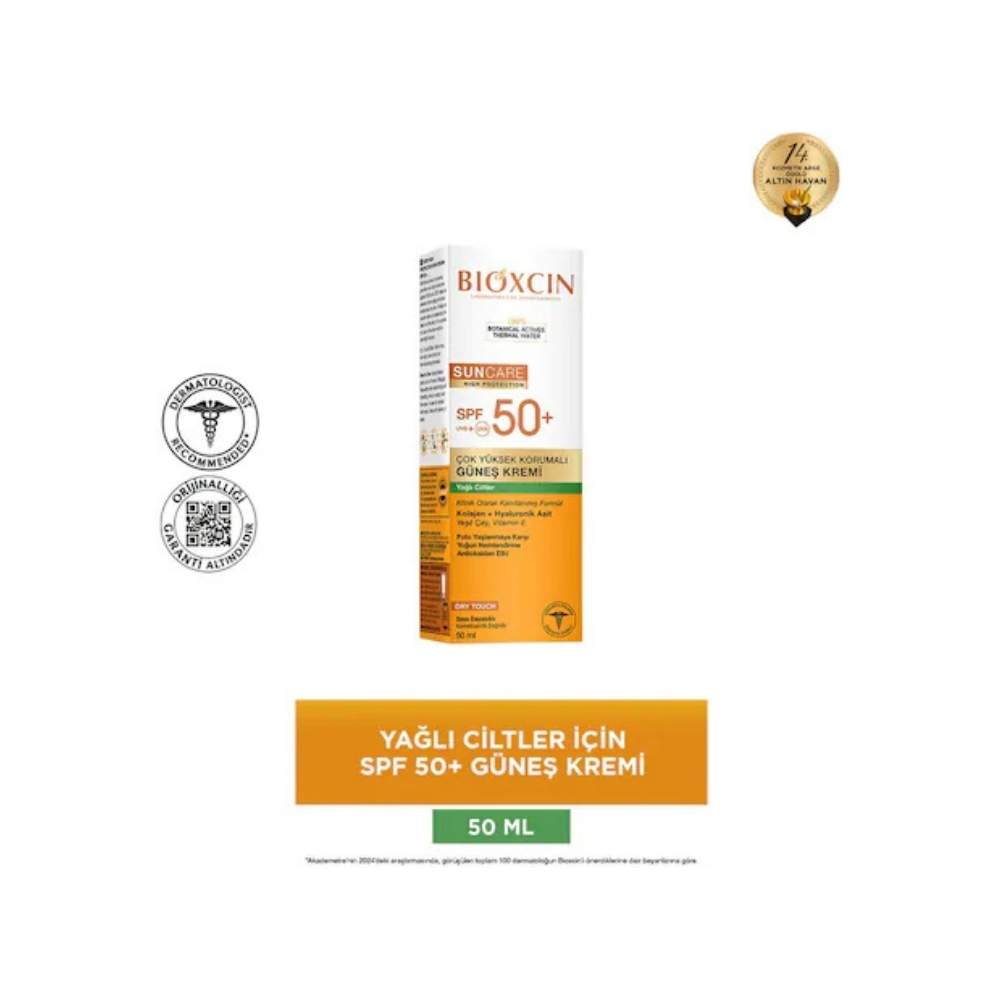 Bioxcin Sun Care Spf 50 Çok Yüksek Korumalı Güneş Kremi 50 ml Karma Yağlı Cilt - Kolajen Hyaluronik Asit