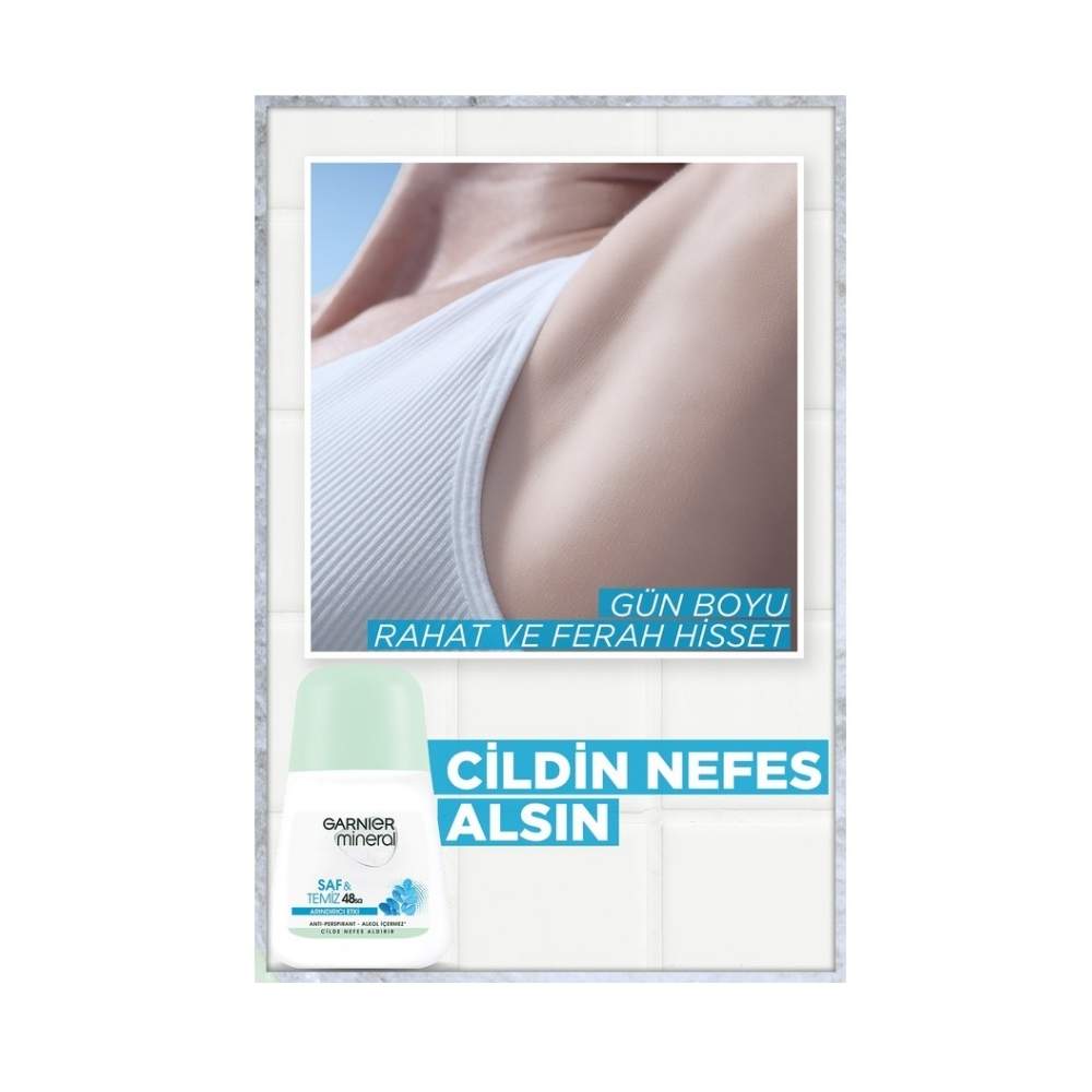 Garnier Mineral Saf&Temiz Antiperspirant Kadın Roll-On 50 ML