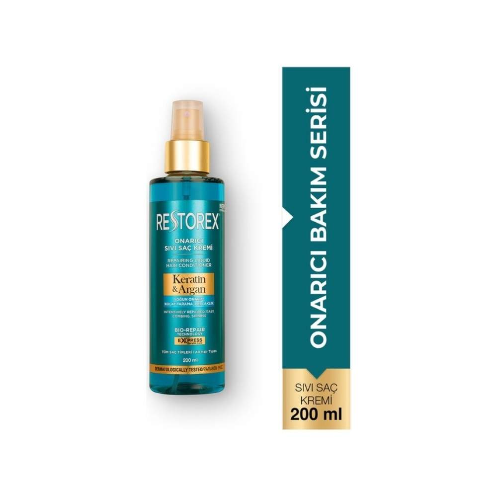 Restorex Keratin & Argan Onarıcı Sıvı Saç Bakım Kremi 200 Ml - Yıpranmış Ve Hasar Görmüş Saçlar