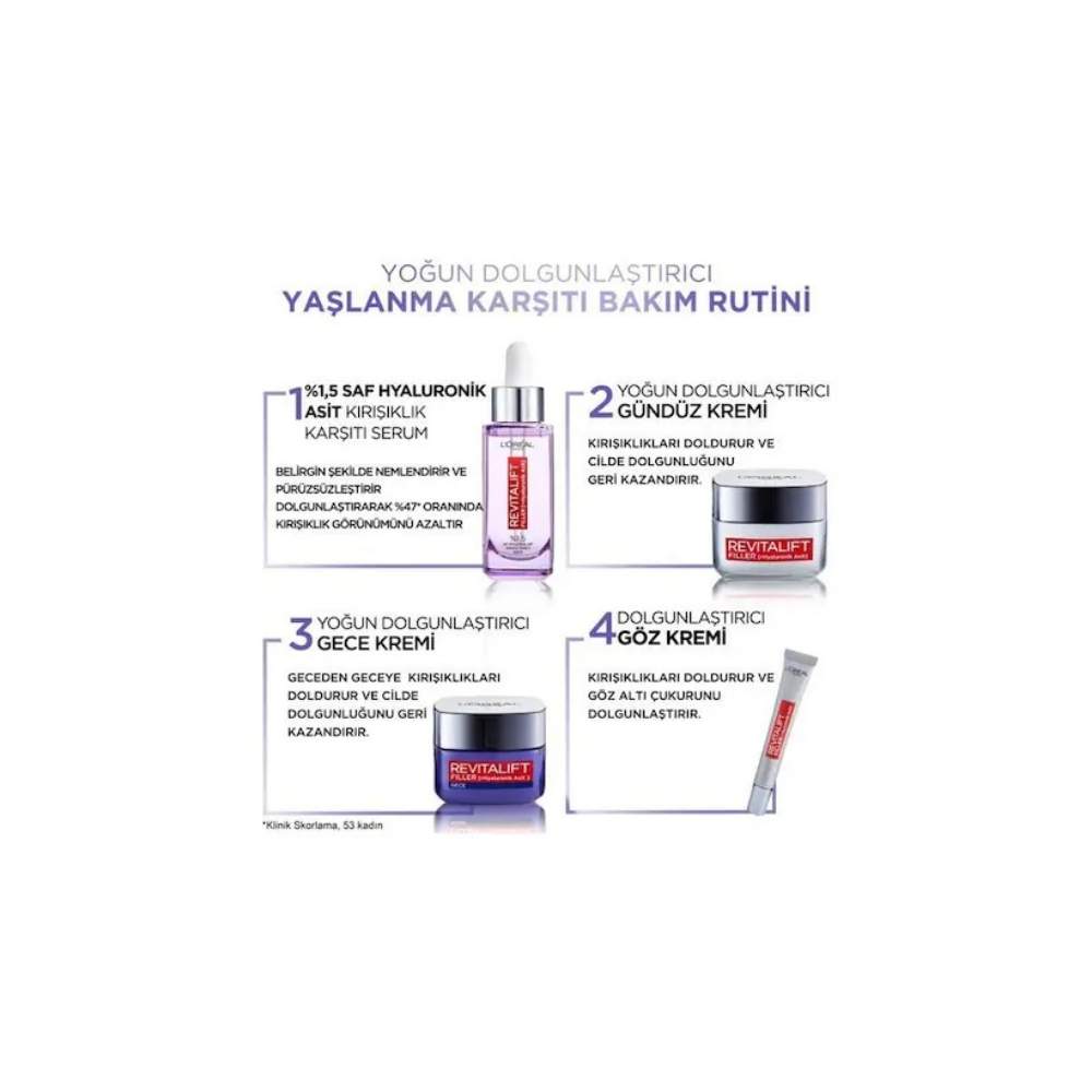 L'Oreal Paris Revitalift Filler Dolgunlaştırıcı Gece Kremi 50 ML