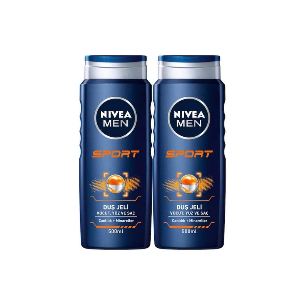 Nivea Men Sport Vücut Yüz ve Saç Duş Jeli 2 x 500 ML