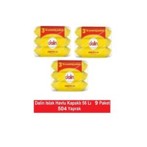 Dalin Islak Havlu Kapaklı 56 Lı X 9 Paket 504 Yaprak
